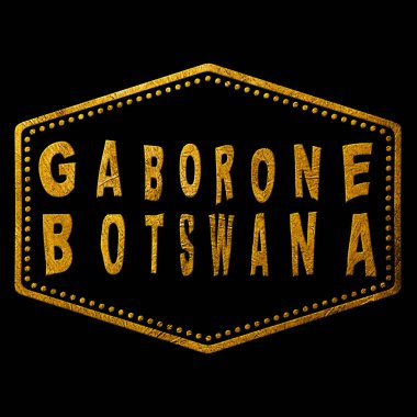 Botswana Gaborone Altın Tipografi Pul Tasarımı