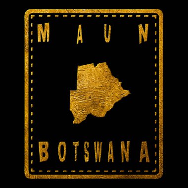 Botswana Maun Gold Typography Stamp Design