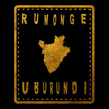 Burundi Rumonge Gold Typography Stamp Design