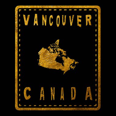 Canada Vancouver Gold Typography Stamp Design