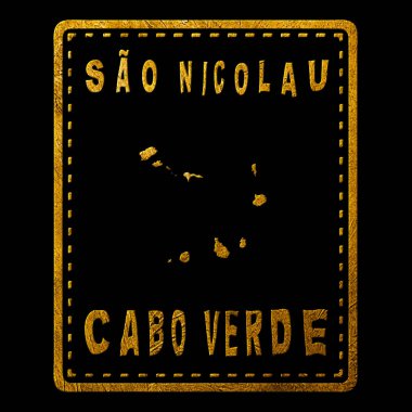Cape Verde Sao Nicolau Gold Typography Stamp Design