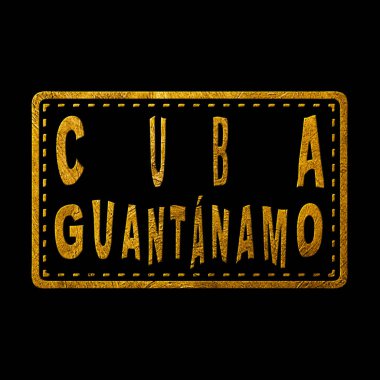 Küba Guantanamo Altın Tipografi Pul Tasarımı