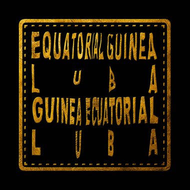 Ekvator Ginesi Luba Altın Tipografi Pul Tasarımı