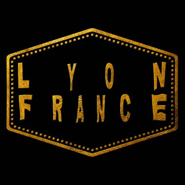France Lyon Altın Typography Pul Tasarımı