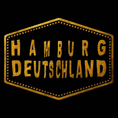 Germany Hamburg Gold Typography Stamp Design