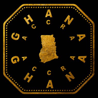 Ghana Accra Gold Typography Stamp Design