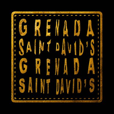 Grenada Saint Davids Gold Typography Stamp Design