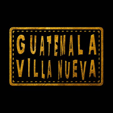 Guatemala Villa Nueva Gold Typography Stamp Design