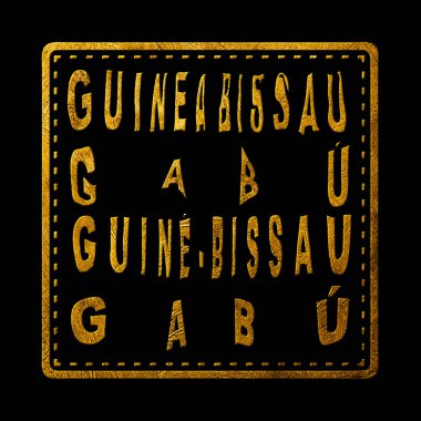 Guinea Bissau Gabu Gold Typography Stamp Design