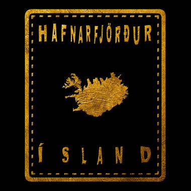 İzlanda Hafnarfjordur Altın Tipografi Pul Tasarımı