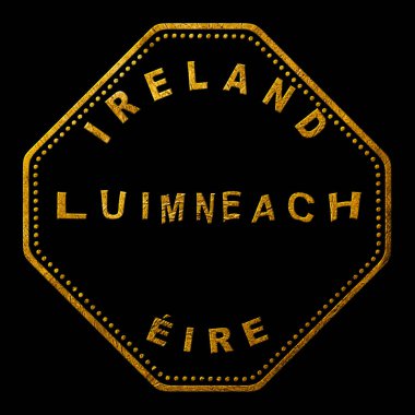 İrlanda Limerick Altın Tipografi Pul Tasarımı
