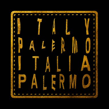 İtalya Palermo Altın Tipografi Damga Tasarımı