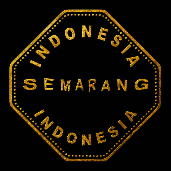 Indonesia Semarang Gold Typography Stamp Design