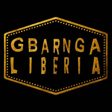 Liberya Gbarnga Altın Tipografi Pul Tasarımı