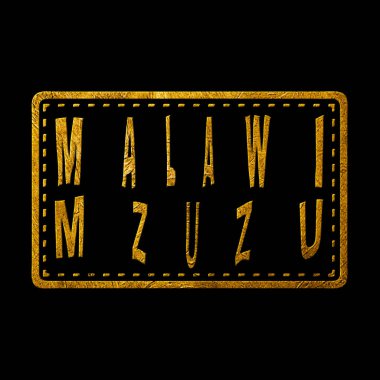Malawi Mzuzu Altın Typography Pul Tasarımı