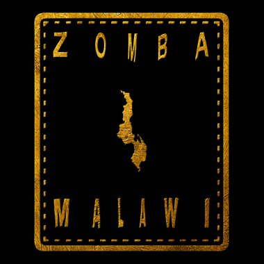 Malawi Zomba Altın Tipografi Pul Tasarımı