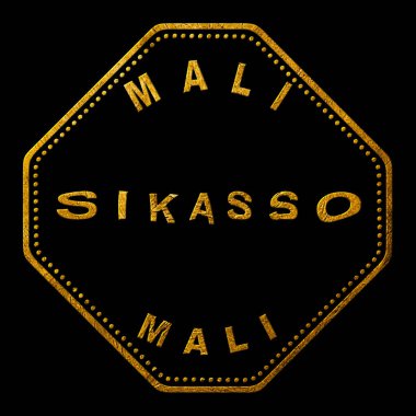 Mali Sikasso Altın Tipografi Pul Tasarımı