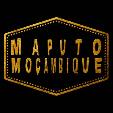 Mozambik Maputo Altın Tipografi Pul Tasarımı