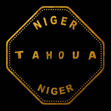 Nijer Tahoua Altın Tipografi Pul Tasarımı