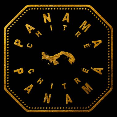 Panama Chitre Gold Typography Stamp Design