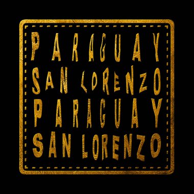 Paraguay San Lorenzo Altın Tipografi Pul Tasarımı