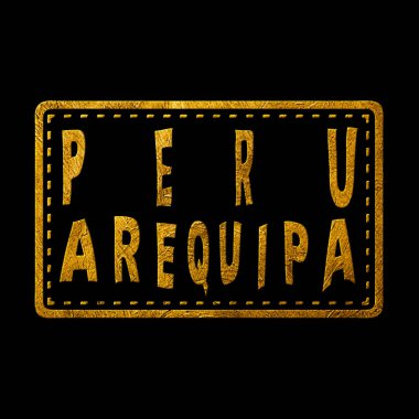 Peru Arequipa Gold Typography Pul Tasarımı