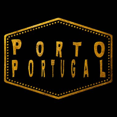 Portekiz Porto Altın Tipografi Pul Tasarımı