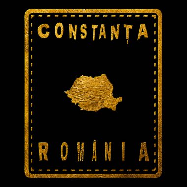Romanya Altın Tipografi Damga Tasarımı