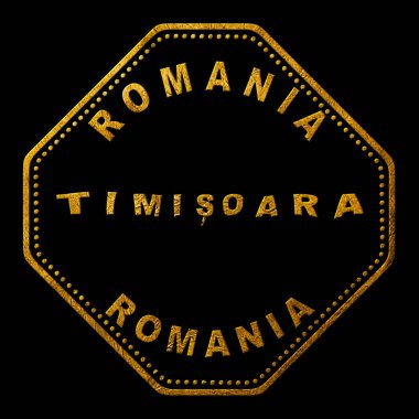 Romanya Timisoara Altın Tipografi Pul Tasarımı