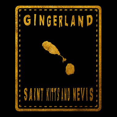 Saint Kitts ve Nevis Gingerland Altın Baskı Pul Tasarımı