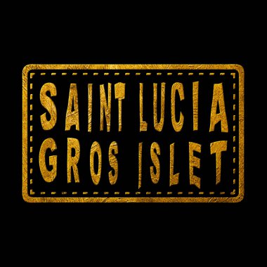 Saint Lucia Gros Islet Altın Baskı Damgası Tasarımı