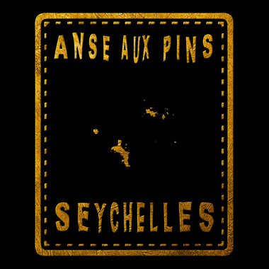 Seyşeller Anse Aux Altın Tipografi Pul Tasarımı İğneledi