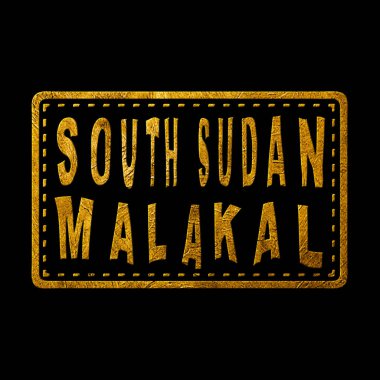 Güney Sudan Malakal Altın Tipografi Pul Tasarımı
