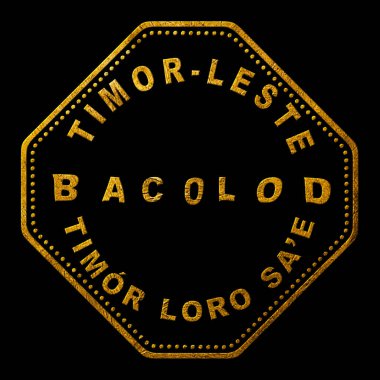 Doğu Timor Bacolod Altın Tipografi Pul Tasarımı