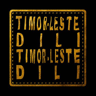 Doğu Timor Dili Altın Tipografi Pul Tasarımı