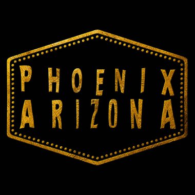 Arizona Phoenix Altın Tipografi Pul Tasarımı