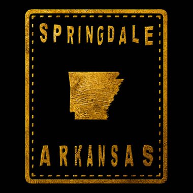 Arkansas Springdale Altın Tipografi Pul Tasarımı
