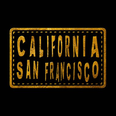 Kaliforniya San Francisco Altın Tipografi Pul Tasarımı