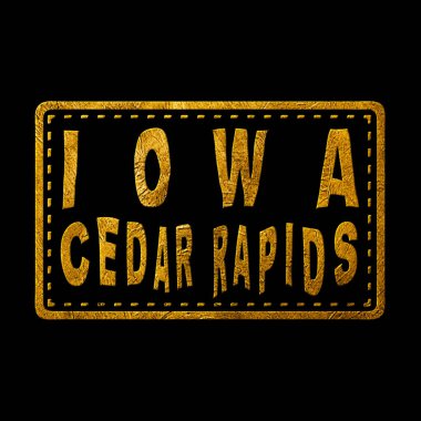 Iowa Cedar Rapids Altın Tipografi Tasarımı