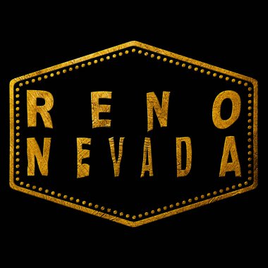 Nevada Reno Altın Typography Pul Tasarımı