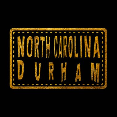 Kuzey Carolina Durham Altın Tipografi Pul Tasarımı