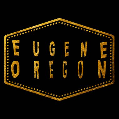 Oregon Eugene Altın Tipografi Damga Tasarımı