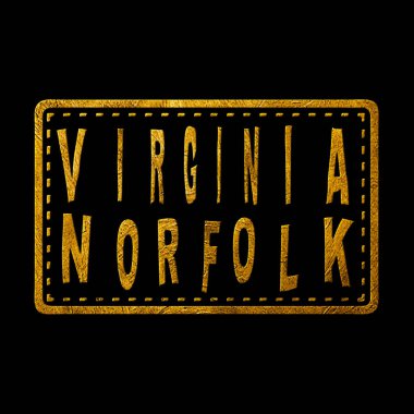 Virginia Norfolk Altın Tipografi Pul Tasarımı