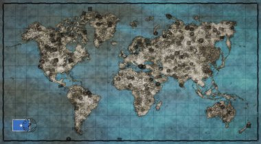 Somali Mogadishu Vintage Dünya Haritası