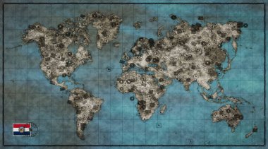 Missouri St Louis Vintage Dünya Haritası