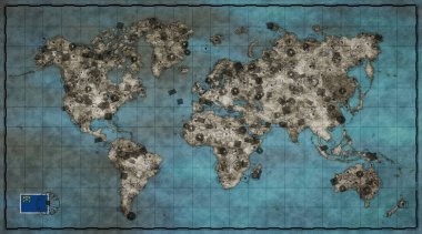 Nevada Sparks Vintage Pul Dünya Haritası