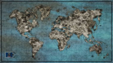 Kuzey Dakota Batı Fargo Vintage Dünya Haritası