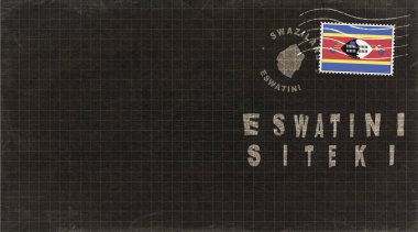 Eswatini Siteki Vintage Posta Zarfı, Posta Damgası