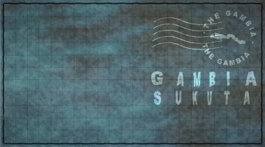 Gambia Sukuta Vintage Posta Zarfı, Posta Damgası