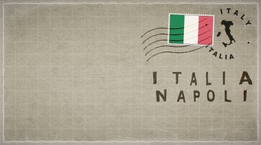 İtalya Napoli Vintage Posta Zarfı, Posta Damgası